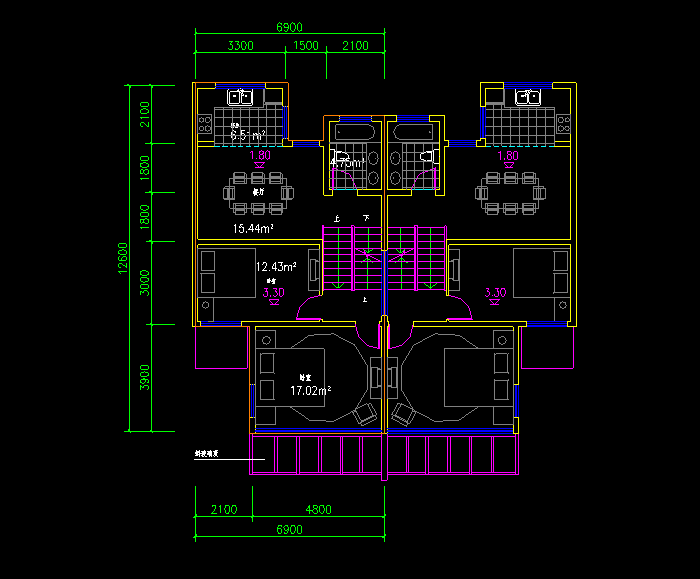 完整豪华欧式别墅设计CAD施工图3