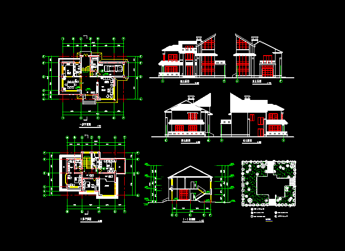 别墅CAD建筑设计方案图纸1