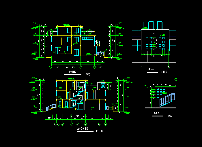 别墅CAD建筑设计方案图纸3
