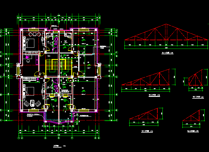 别墅CAD建筑设计方案图纸7